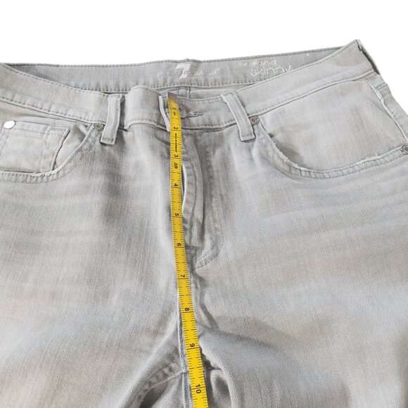 7 For All Mankind Relaxed Skinny W 27 L 25 Gray Jeans Faded - Picture 8 of 14